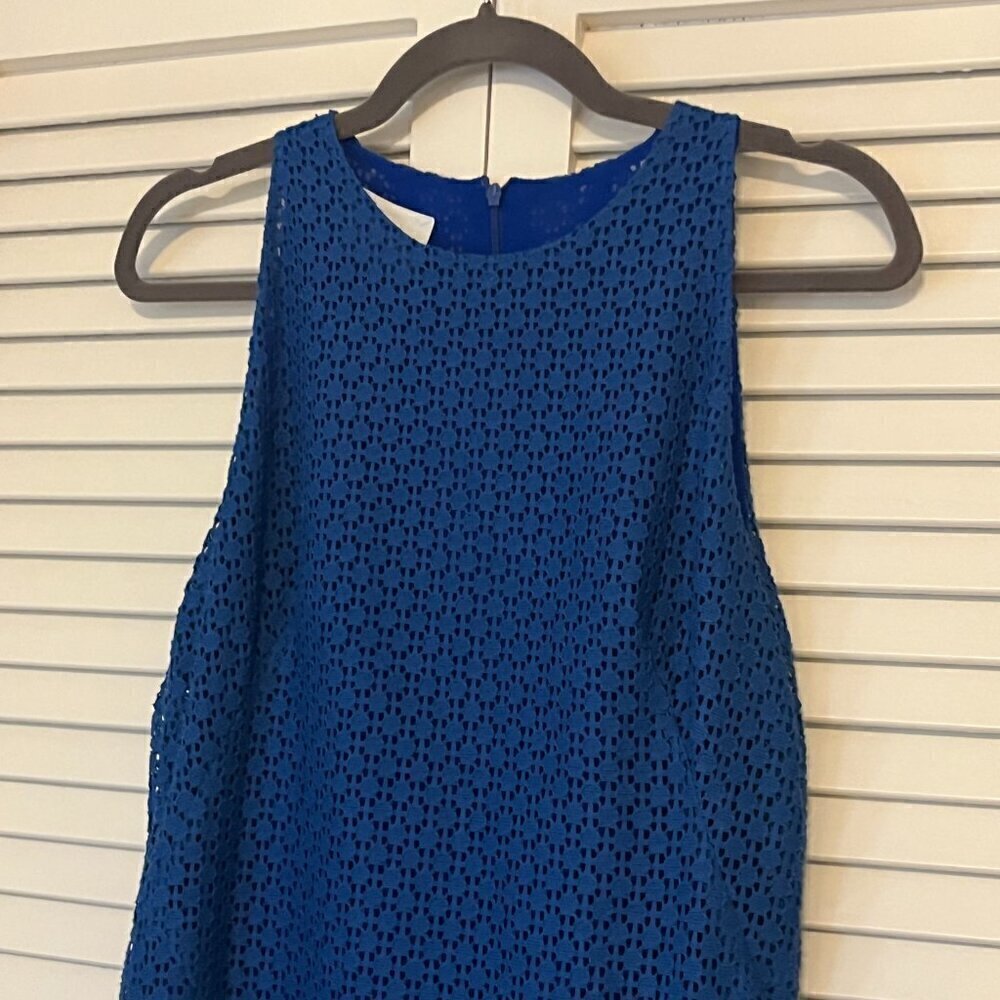 Akris Punto blue dress 6 sleeveless lace EUC - Picture 3 of 12